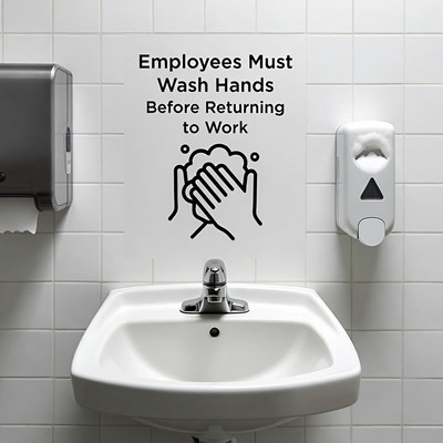 Employees Must Wash Hands Sign