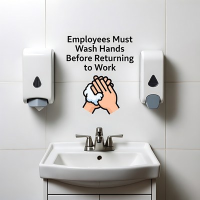 Employees Must Wash Hands Sign