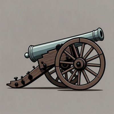 Cartoon Cannon on Wheels