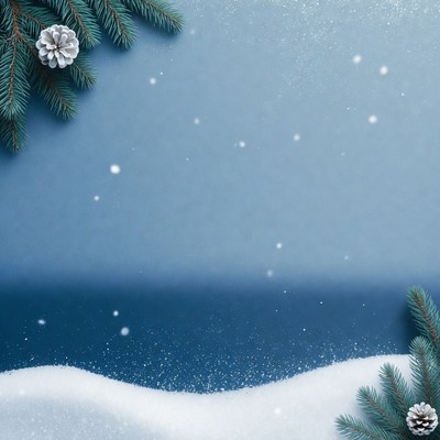Christmas Pine Branches Snow Background