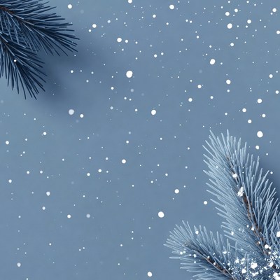 Pine Branches with Snowflakes