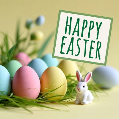 Happy Easter Bunny Eggs