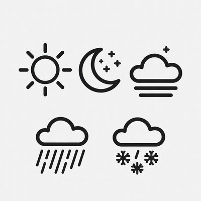 Weather Icons Set Outline