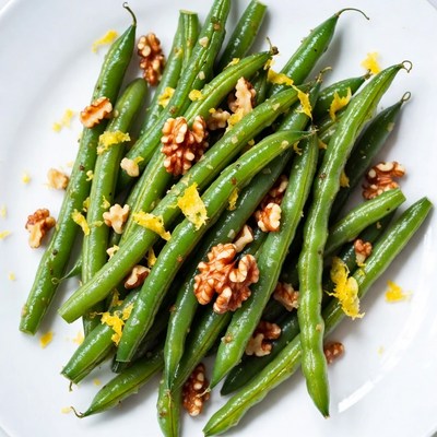 Green Beans with Walnuts and Lemon Zest