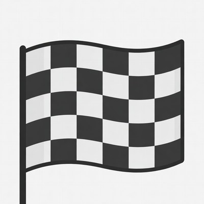 Waving Checkered Racing Flag