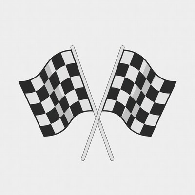 Crossed Checkered Racing Flags