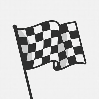 Waving Checkered Flag Illustration