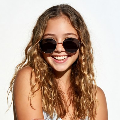 Teen girl smiling in sunglasses
