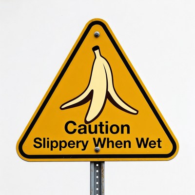 Caution Slippery When Wet Banana Sign