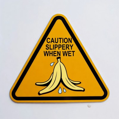 Caution Slippery When Wet Banana Sign