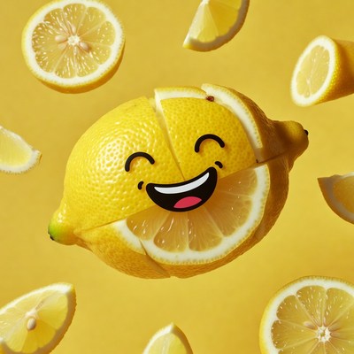 Smiling Cartoon Lemon Slices