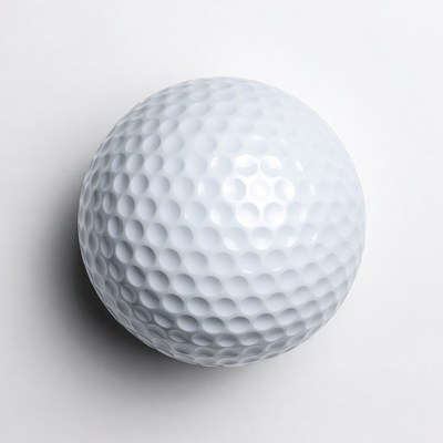 White golf ball top view