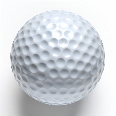 White Golf Ball Isolated