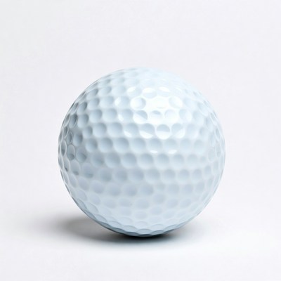 Golf Ball on White Background