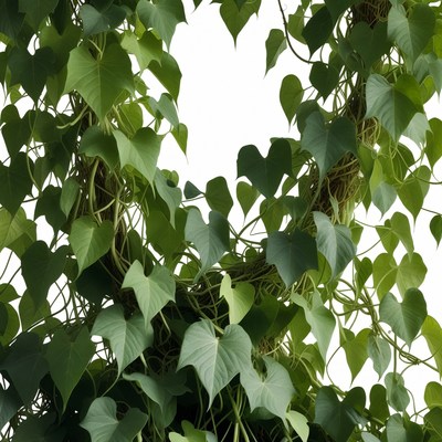 Heart-shaped green ivy leaves