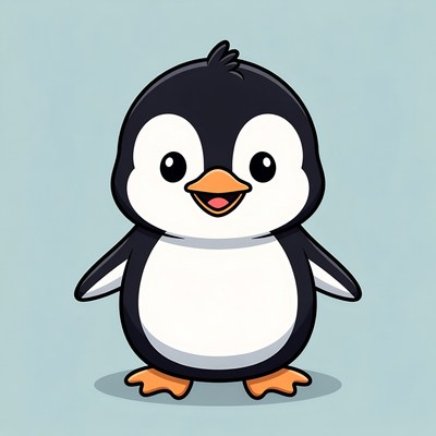 Cute cartoon baby penguin