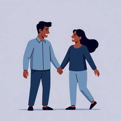 Indian couple shaking hands illustration