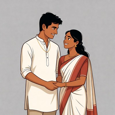 Indian couple in traditional attire