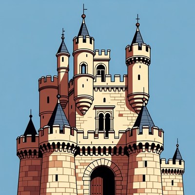 Majestic Medieval Castle Illustration