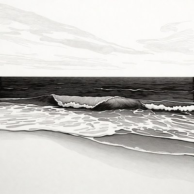 Ocean Wave Crashing on Beach