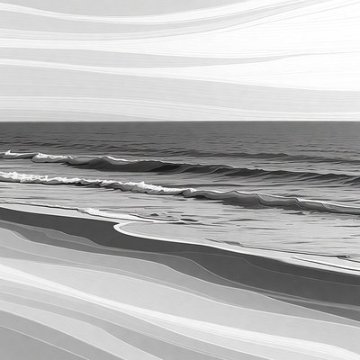 Waves crashing on beach