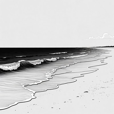 Ocean Waves Crashing on Beach