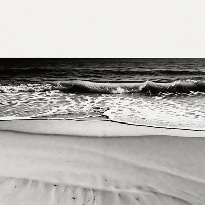 Ocean Waves Crashing on Beach