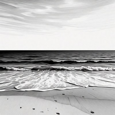 Ocean Waves Crashing on Beach