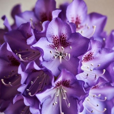 Purple Rhododendron Flower Closeup