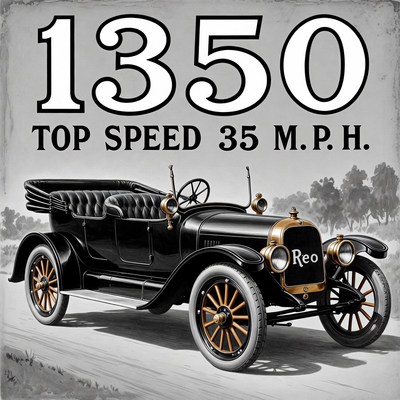 Reo Vintage Car Top Speed 35 MPH Sign