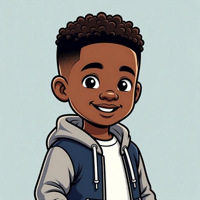Smiling African-American boy illustration