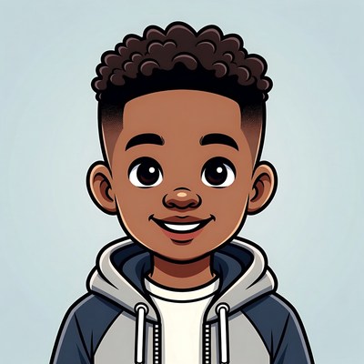 Smiling African-American boy illustration