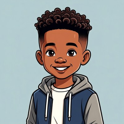 Smiling African-American boy in hoodie