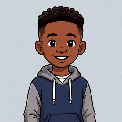 Smiling African-American boy in hoodie