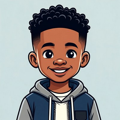 Smiling African-American boy illustration