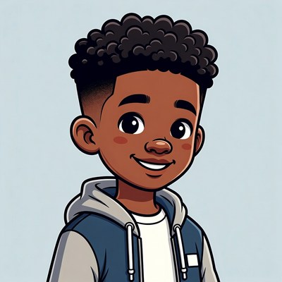 Smiling African-American boy illustration