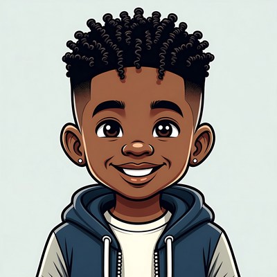 Smiling African-American boy illustration