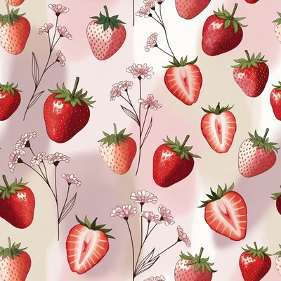 Strawberry and Flower Pattern