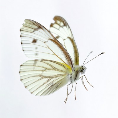 White butterfly with brown spots