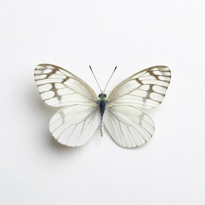White Butterfly with Black Veins