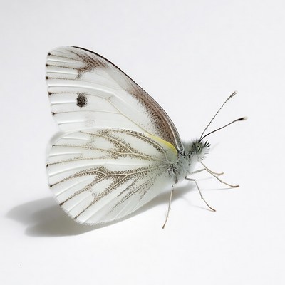White butterfly on isolated background