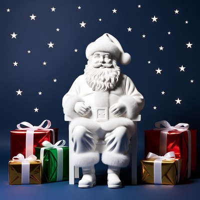 White Santa Claus with Christmas Presents
