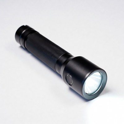 Black flashlight on white background