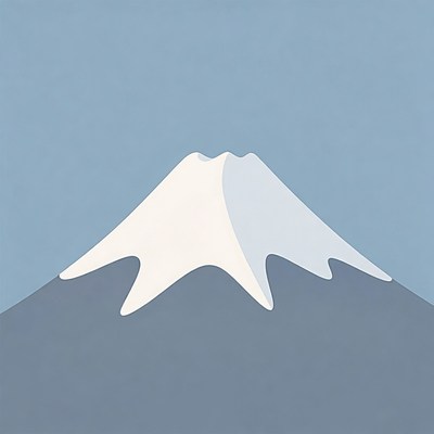 Snowy Mount Fuji illustration
