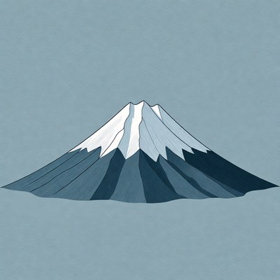 Snowy Mount Fuji illustration