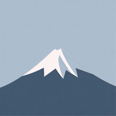 Minimalist Snowy Mountain Illustration