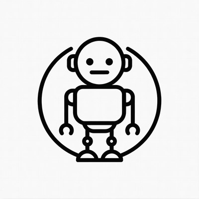 Line Art Robot in Circle