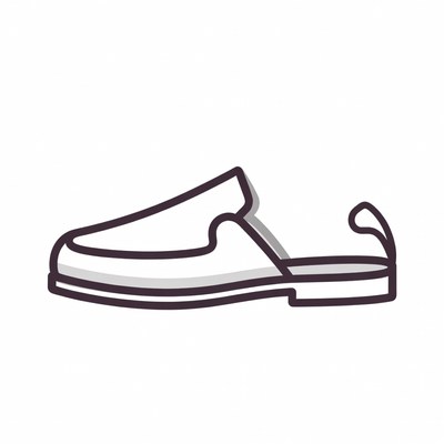 Line Art Moccasin Slipper Shoe