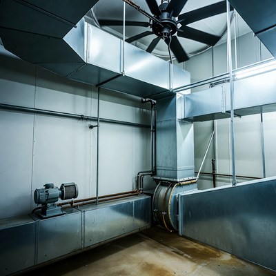 Industrial HVAC Room with Fan