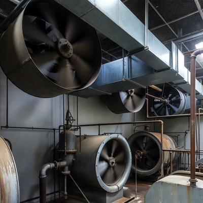 Industrial Ceiling Fans in Factory